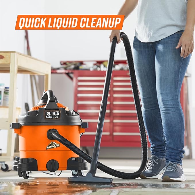 Armor All VBV809 0901 8-Gallon 4.5 Peak HP Wet/Dry Vacuum with Detachable Blower, Orange