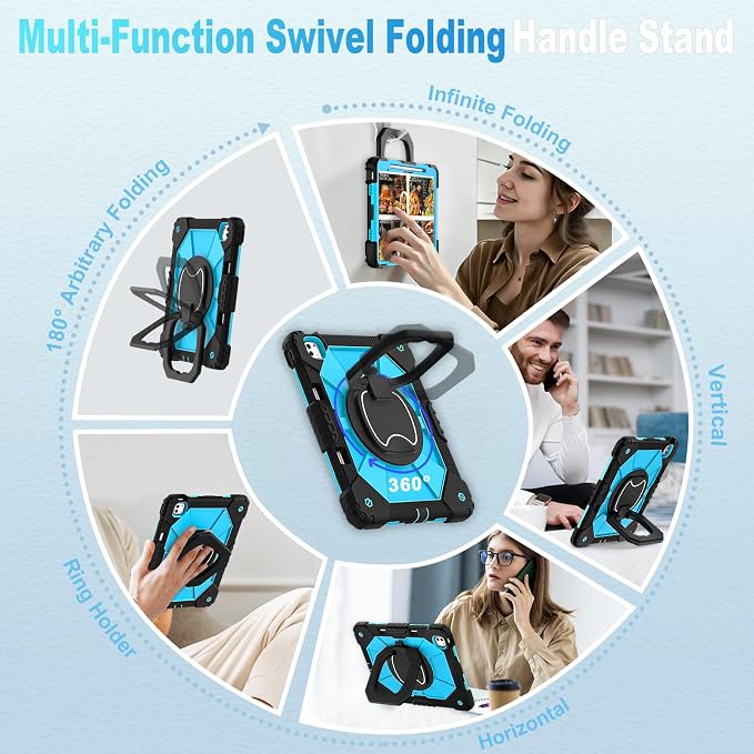 WESOROL Case for iPad Pro 13 Inch M5 2025 / M4 2024 (7th Gen) with Screen Protector/360° Rotating Stand/Pencil Holder/Shoulder StrapMilitary Grade Shockproof iPad Case 13 Inch iPad Pro M5/M4Black