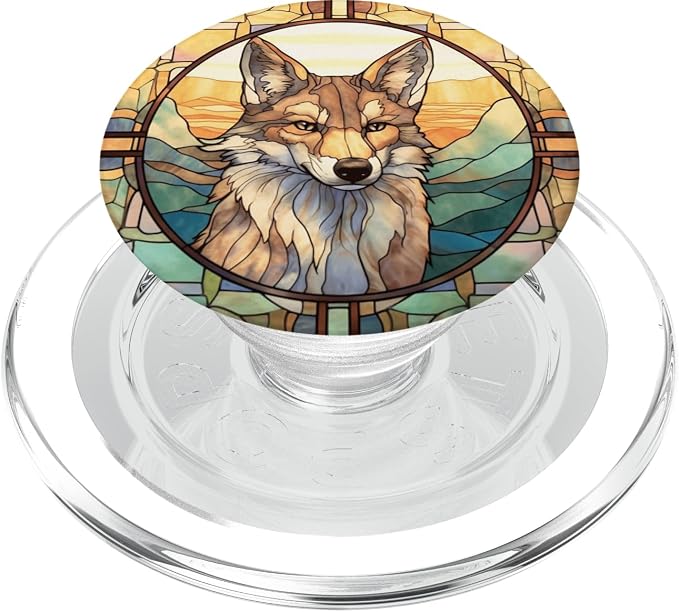 Coyote Stained Glass PopSockets Adhesive PopGrip