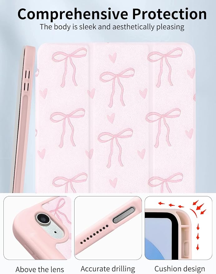 Case for iPad 9th/ 8th/ 7th Generation Case 10.2&amp10.5 Inch (2021/2020/2019 Release) Slim Lightweight Soft Trifold Back Cover with Pencil Holder &amp Auto Sleep/Wake CoverBeige Checkered