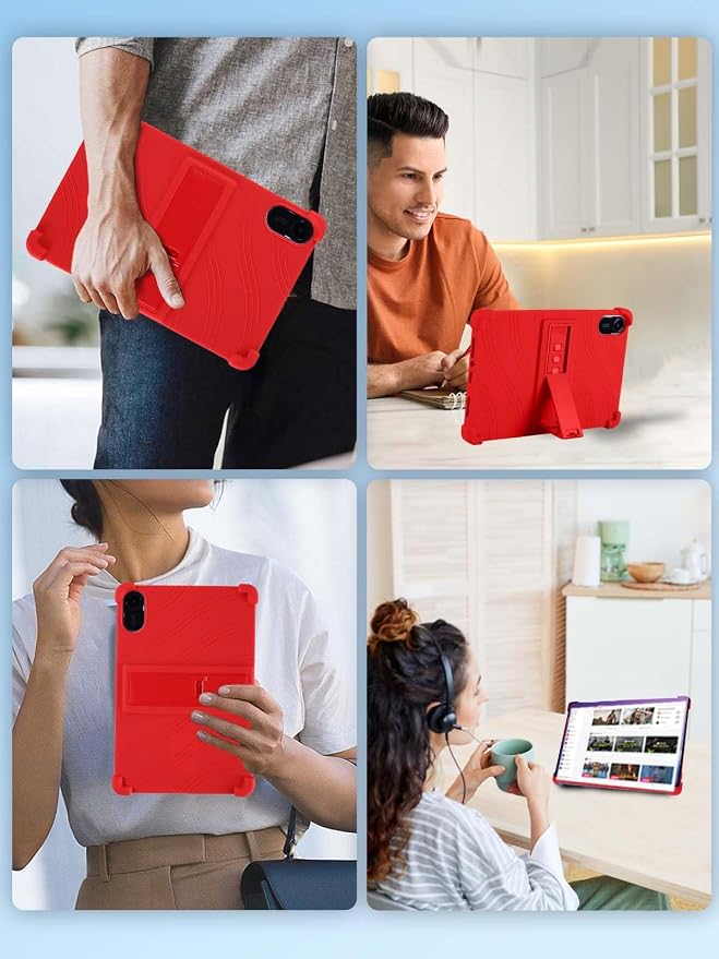 Case for Xiaomi Redmi Pad 2 Tablet 11inchNOUKAJU Tablet Protection CaseAdjustable BracketSoft SiliconeSilicone Protection Cover for Redmi Pad 2(Black)