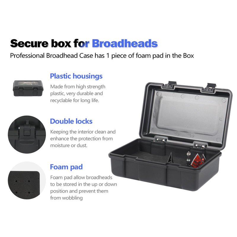 Smarkey Broadhead Storage Box Case for Compound Hunting Bow and Crossbow Accessory - 36PCS Stroage