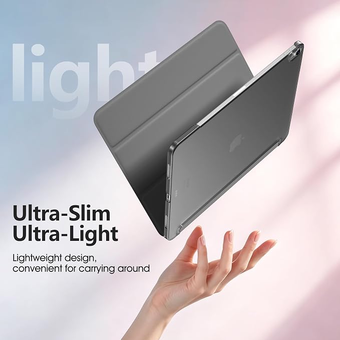 for iPad Air 13 Inch Case M4/M3/M2(2026/2025/2024) Lavender | Slim Trifold Stand Protective Cover with Translucent Hard Back for iPad Air 13 Case Support Touch ID Auto Wake/Sleep