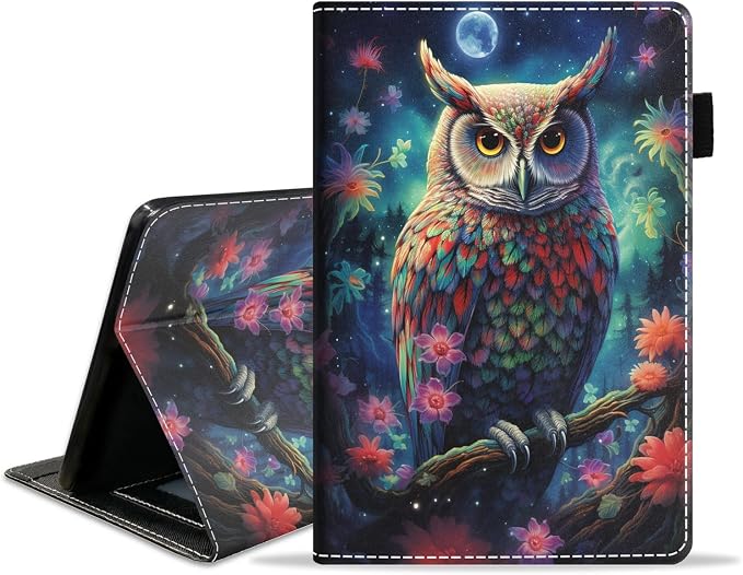 Case for Amazon Fire HD 8/HD 8 Plus Tablet (8 12th/10th Generation 2024/2022/2020 Release) Slim PU Leather Stand Folio Cover with Auto Wake Sleep African Woman Wolf