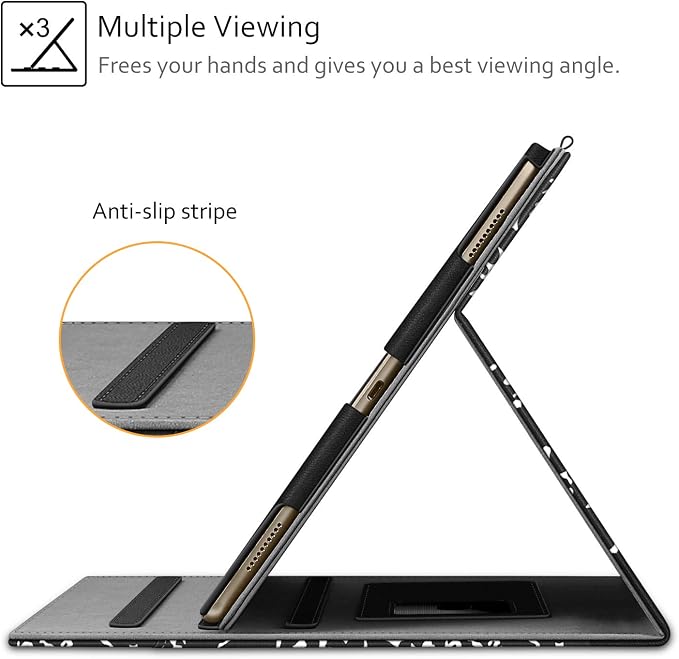 Fintie Multi-Angle Case 2017/2015 iPad Pro 12.9 inch (Old Model) 1st &amp 2nd Gen Case - [Corner Protection] Folio Stand Cover with Pencil Holder &amp Pocket Auto Wake/Sleep Blooming Hibiscus