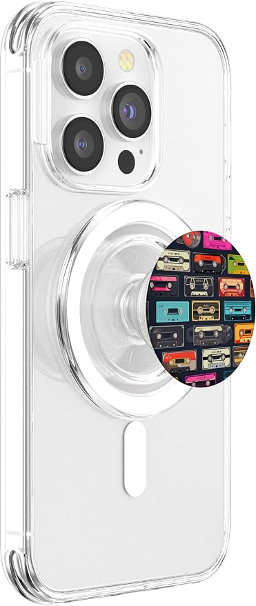 Retro Life Music Lover Cassette National Retro Day PopSockets PopGrip for MagSafe