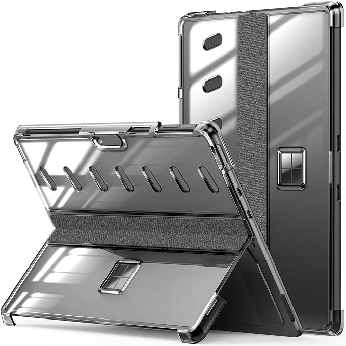INFILAND Clear Case for Microsoft Surface Pro 11 Edition / 10/9-13 Inch - Crystal Clear Hard PC Shell Anti-Scratch Protective Cover Compatible with Type Cover Keyboard (Crystal Black)