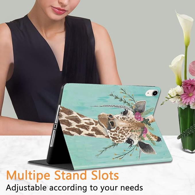 for iPad 10th-Gen 10.9-inch 2022 Case Adjustable Stand Shockproof Protective Cover with Automatic Wake-up/Sleep Function Suitable for iPad 10th Gen 2022 Case Art Dragonfly