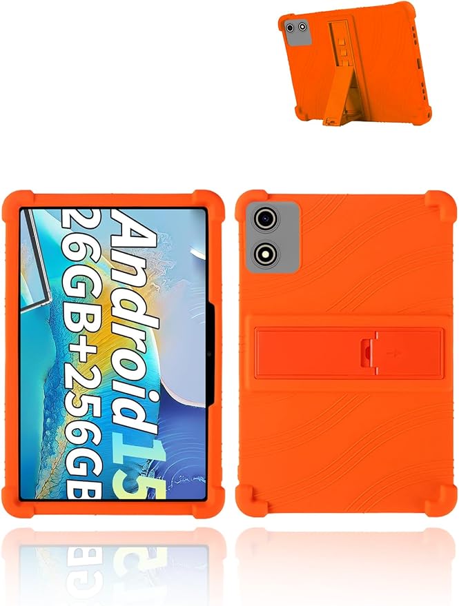 for YLEEBG P30 Android 15 Gaming Tablet10.1 2.5K Ultra Clear Display Tablet Model CaseUYRUREL Soft Silicone Adjustable Stand Cover Lightweight Kids FriendlyBlack.