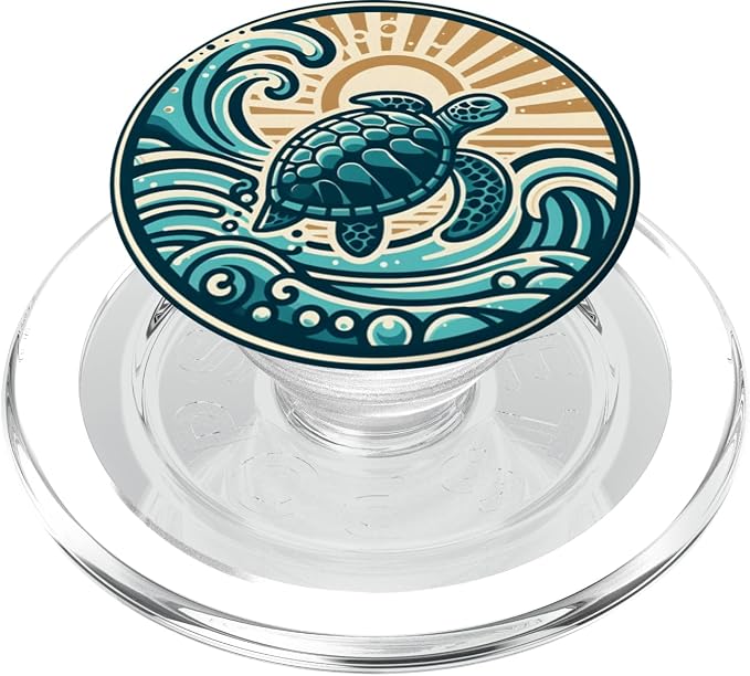 Ocean Beach Vacation Sea Turtle Tortuga Hawaii Island Swim PopSockets Adhesive PopGrip