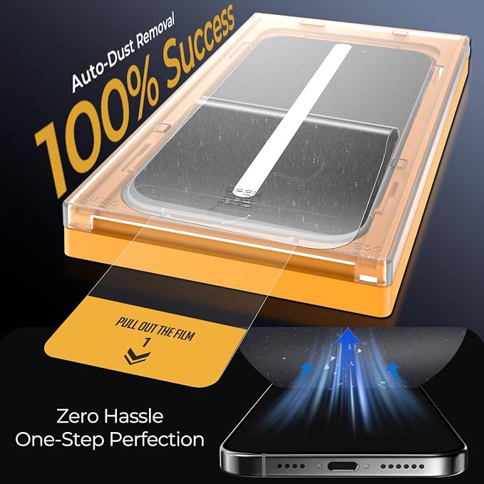 BUFF LABS 2-Pack Screen Protector for iPhone 17 Pro | iPhone 17 | iPhone 16 Pro [6.3”] Tempered Glass with Auto-Alignment Kit - Bubble-Free Drop Protection Easy Installation Case-Friendly