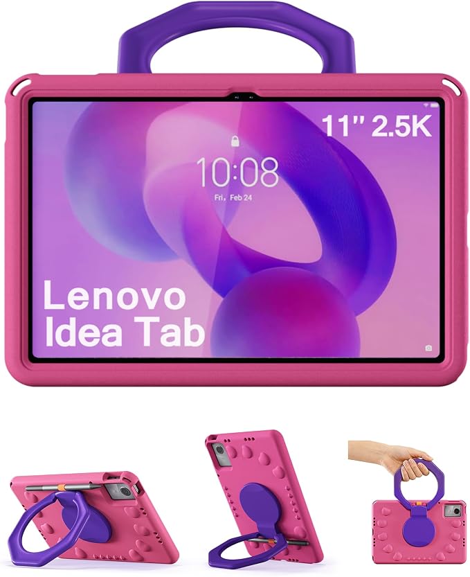 ProCase Kids Case for Lenovo Idea Tab 11 2025/K11 Gen 2 (TB-336ZU/TB-336FU) Shockproof Lightweight Tablet Cover with 360° Rotating Handle &amp Stand -Blue
