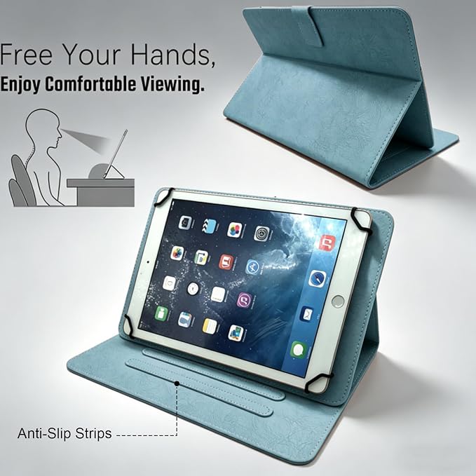 Dteck Universal Case (7.9 to 8.4) - Fold Stand Protective Flip Case for Apple iPad mini/Samsung Galaxy Tab 8.0 8.4 /Lenovo Tab 8 /onn. 100003561 8 Tablet Pro/Android Tablet 8 Inch (Blue Pink)