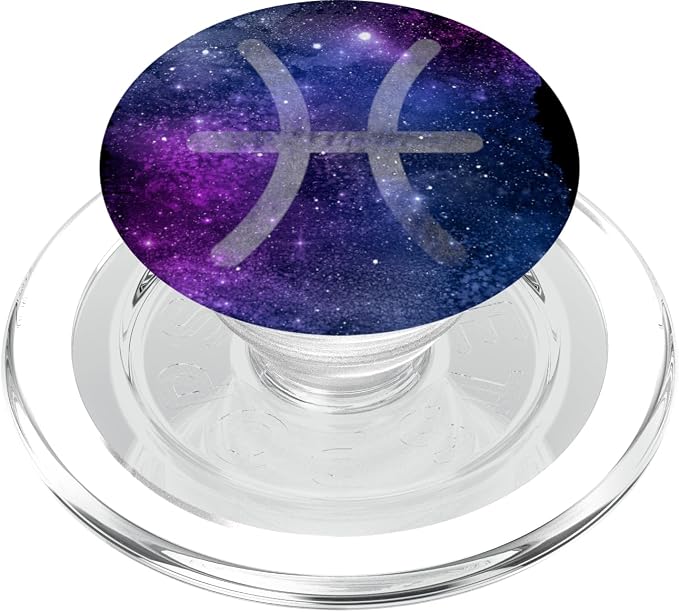 Pisces Galaxy Stars Horoscope Sign Purple Blue Black PopSockets Standard PopGrip