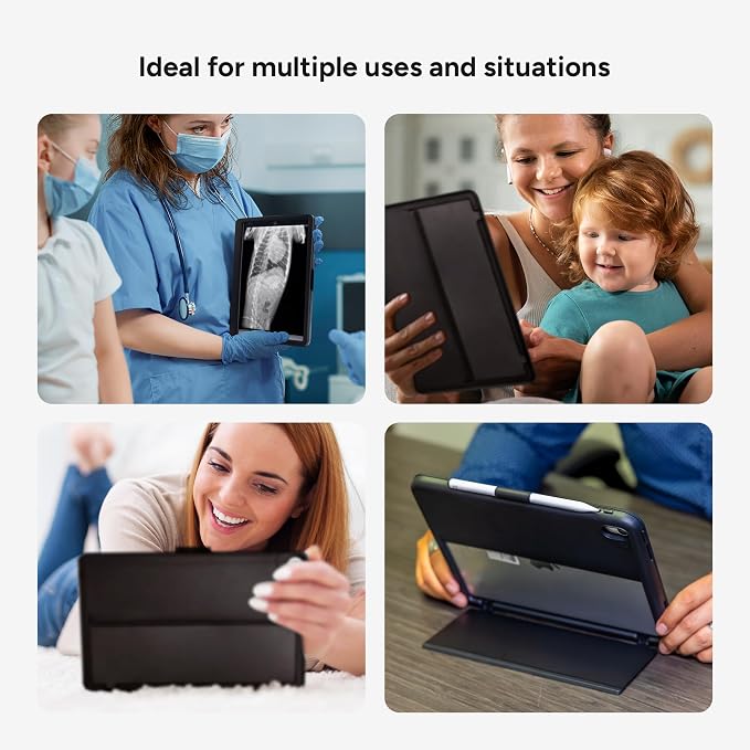 ZAGG Denali iPad 10.9-Inch/iPad 11-inch (A16) Case - Ultra-Durable Eco-Friendly Drop-Resistant with Snap-On Screen Protector &amp Infinity Angle Stand Compatible with 10th Gen Black