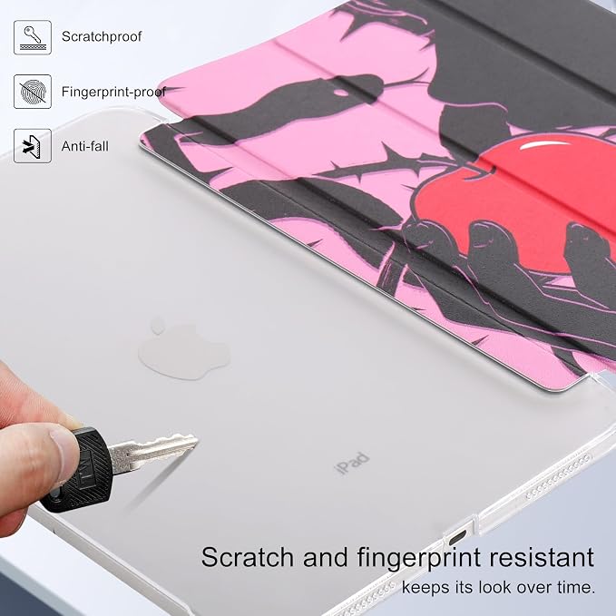 case for ipad 11th Generation11 Inch 2025 (A16 Chip) &amp 10th Gen 10.9 Inch 2022 - Slim Scratch-Resistant Hard PC Translucent Back Shell Smart Cover Wake/Sleep FunctionBlack Bow
