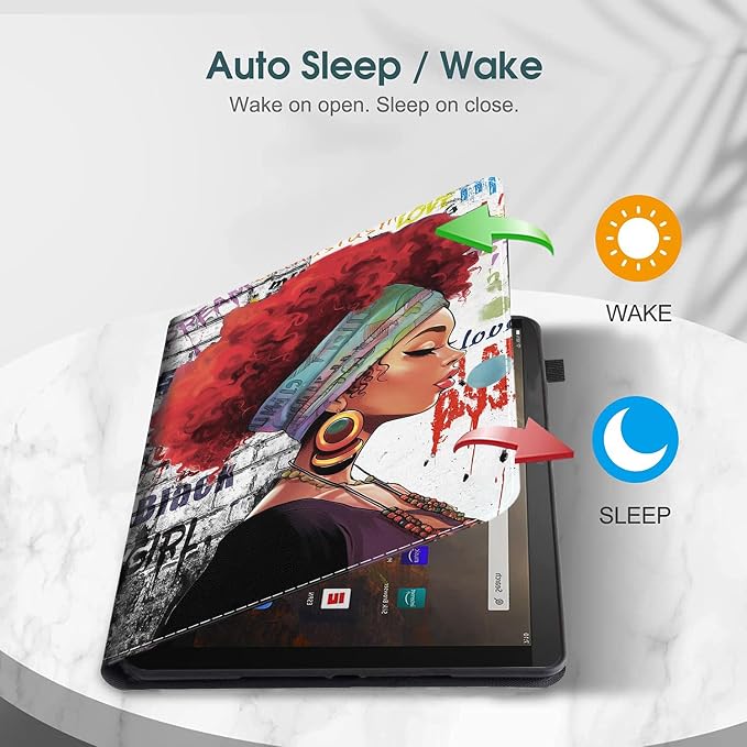 Case for Amazon Fire Max 11 Tablet (13th Generation 2023 Release) Multi-Angle Smart Stand Cover Auto Sleep/Wake for Fire 11 Max Tablet，African American Women Inspirational Quotes