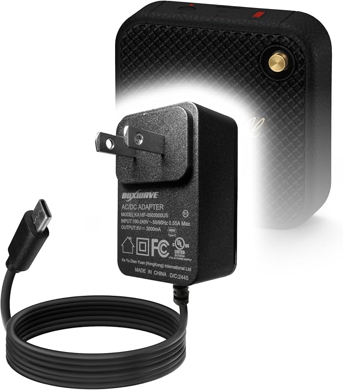 BoxWave Charger Compatible with Marshall Willen - Wall Charger Direct (15W) Rapid Charge Your Device with Built-in 3ft Cable