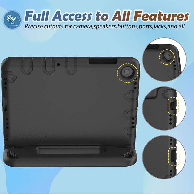 LTROP Shockproof Lightweight Convertible Handle Stand Case for Samsung Galaxy Tab A11 Plus 2025 / A9 Plus 11 Inch 2023 with Built-in Screen Protector Galaxy Tab A11+ / A9+ Case for Kids Black
