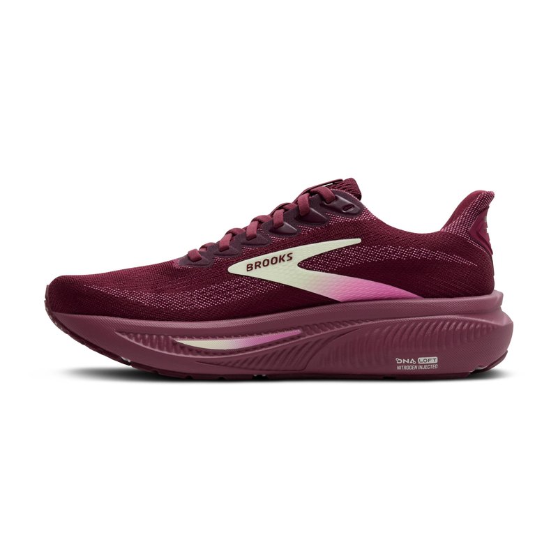 Brooks Women’s Ghost 17 Neutral Running Shoe - Burgundy/Pink/Green - 7 Medium