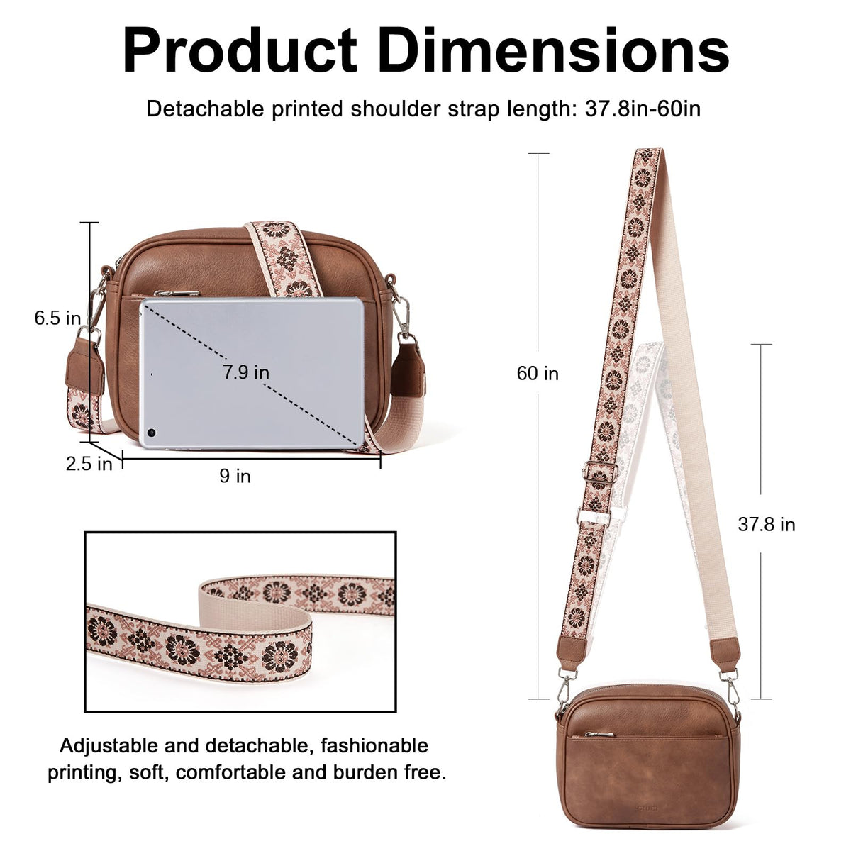 CLUCI Small Crossbody Bags for Women Crossbody Purses Women Cross Body Bag Purse with Adjustable Wide Strap