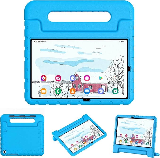 Kids Case for Samsung Galaxy Tab S6 Lite 10.4 Inch with S Pen Holder Black | Fits 2024/2020/2022 Released Shockproof EVA Lightweight Foldable Handle Stand Washable Kids-Friendly