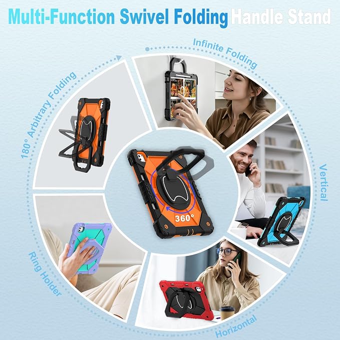 WESOROL Case for iPad Pro 13 Inch M5 2025 / M4 2024 (7th Gen) with Screen Protector/360° Rotating Stand/Pencil Holder/Shoulder StrapMilitary Grade Shockproof iPad Case 13 Inch iPad Pro M5/M4Black