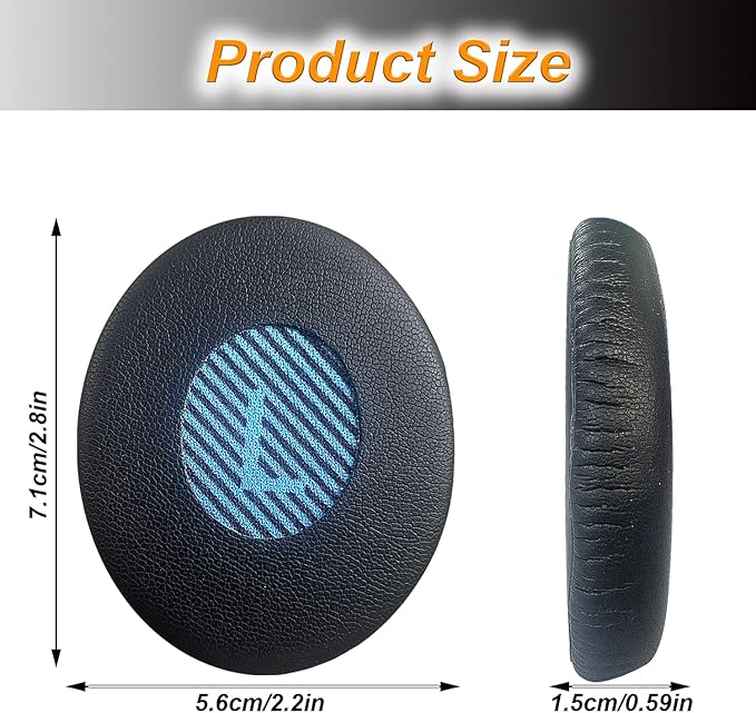 Replacement Ear Pads for Bose Ear 2 (OE2 & OE2i)/ SoundTrue On-Ear (OE),Headphones Ear Cushions Covers for SoundLink On-Ear (OE) Headset Accessories Ear Cups Repair Part 1 Pair-Black