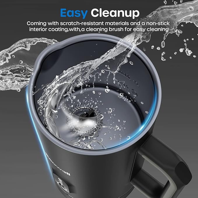 ECOWELL Milk Frother, 4-in-1 Electric Milk Steamer, 120s Fast Frothing