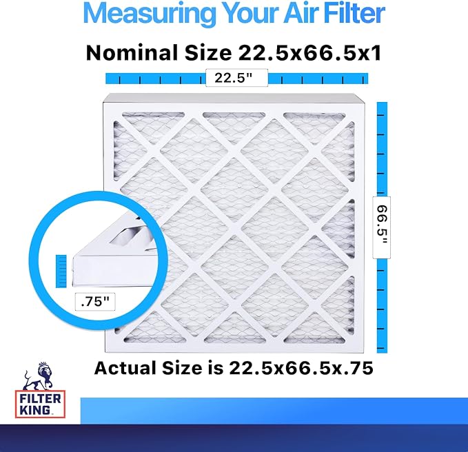 Filter King 22.5x66.5x1 Air Filter | 4-PACK | MERV 8 HVAC Pleated A/C Furnace