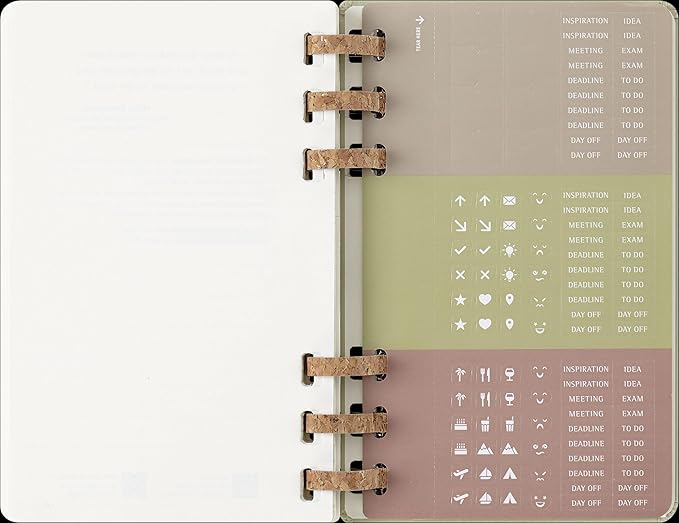 Moleskine Spiral 12 Month 2025 Solar Year Planner, Hard Cover, Large (5" x 8.25"), Kiwi, 200 pages