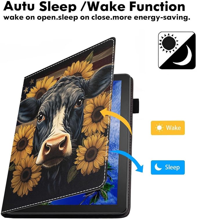 Case for Amazon Fire HD 10 Tablet (9th/7th Generation 2019/2017 Release) Slim PU Leather Cover with Card Slot &amp Auto Wake/Sleep for Fire 10.1 Tablet African American Girl