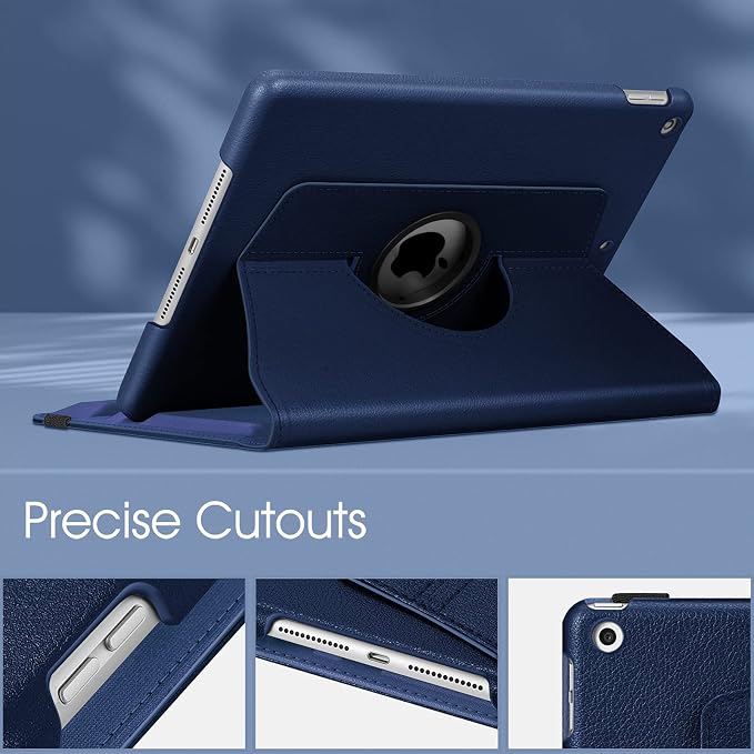 Fintie 360° Rotating Case for iPad 9th / 8th / 7th Generation 10.2 Inch | Swivel Stand Portrait &amp Landscape Viewing Shockproof Cover with Pencil Holder Auto Wake/Sleep Aqua Wave