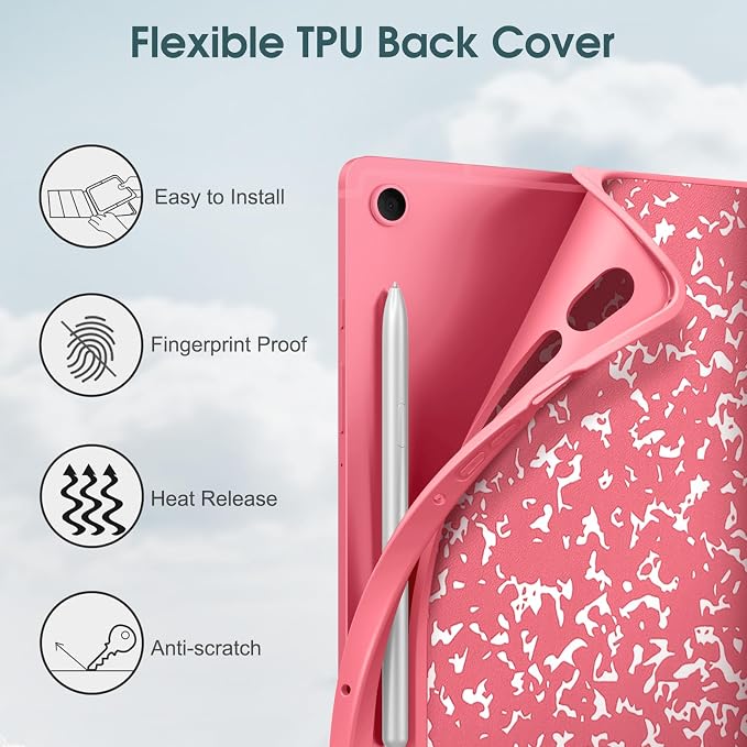 Fintie Slim TPU Case for Samsung Galaxy Tab S10 Lite/S10 FE/S9 FE 5G 10.9 | Tri-Fold Viewing Stand Full Protection S Pen Holder Auto Sleep Wake Black