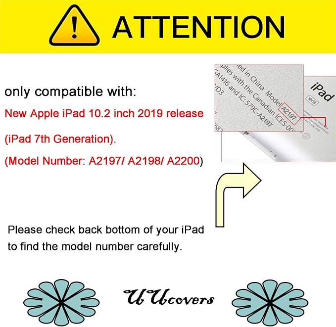for Apple iPad 10.2 Case 9th/8th/7th Generation Cover (2021/2020/2019) with Auto Wake/Sleep Ultra Thin Lightweight Trifold Stand Folio PU Leather &amp Hard Back Hybrid Cover Almond Blossom