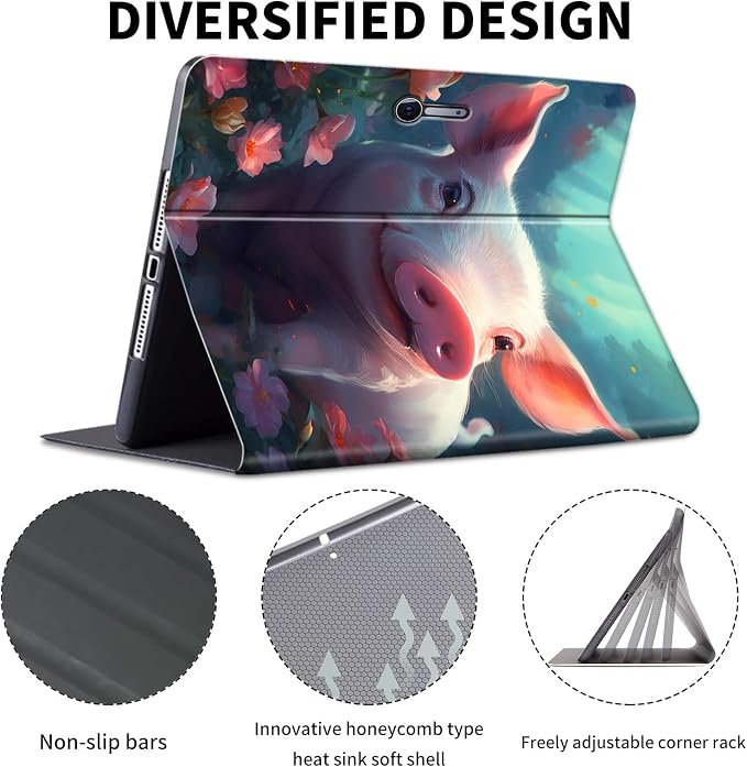 Case for Microsoft Surface Pro 11/10 / 9 13 InchPU Leather Cute Slim Folio Adjustable Stand Cover Case for Surface Pro 11th Edition AIAutumn Red Forest