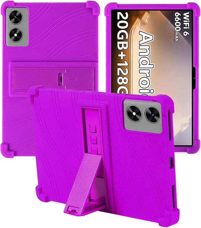 for SHARECLOUD P10/Frameflow P10 2025 10.1 Inch Tablet CaseBOVUGAC Soft Silicone Adjustable Stand Shockproof Kids Friendly for SHARECLOUD P10_T 10.1 Tablet(Black)
