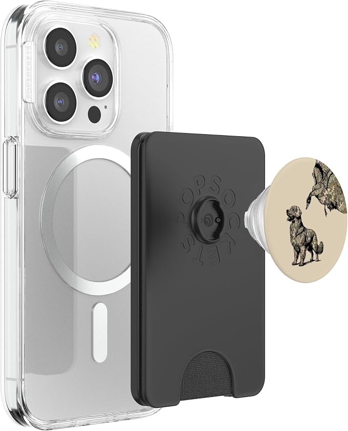 Aesthetic Waterfowl Hunting Camo Duck Hunters with Dog PopSockets Adhesive PopGrip