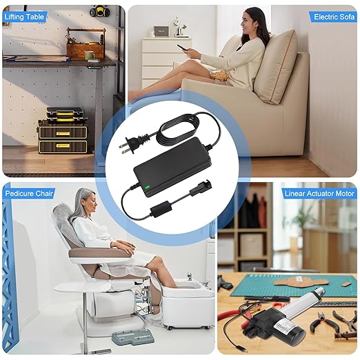 Universal Recliner Power Supply - AC/DC Switching Adapter, 2-Pin 29V 2A Compatible for Sofa or Lift Chair