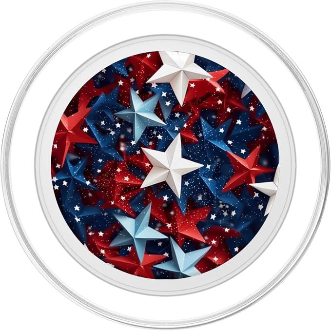 Blue Red White Stars Patriotic Pride American 4th Of July PopSockets Adhesive PopGrip