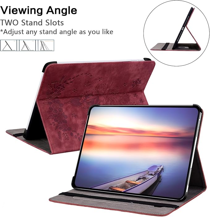 Case for iPad (A16) 11th Generation 11 Inch 2025 iPad 10th Generation 10.9 inch 2022 Auto Wake/Sleep Multi-Angle Flip PU Leather Cover with Pencil Holder Blue