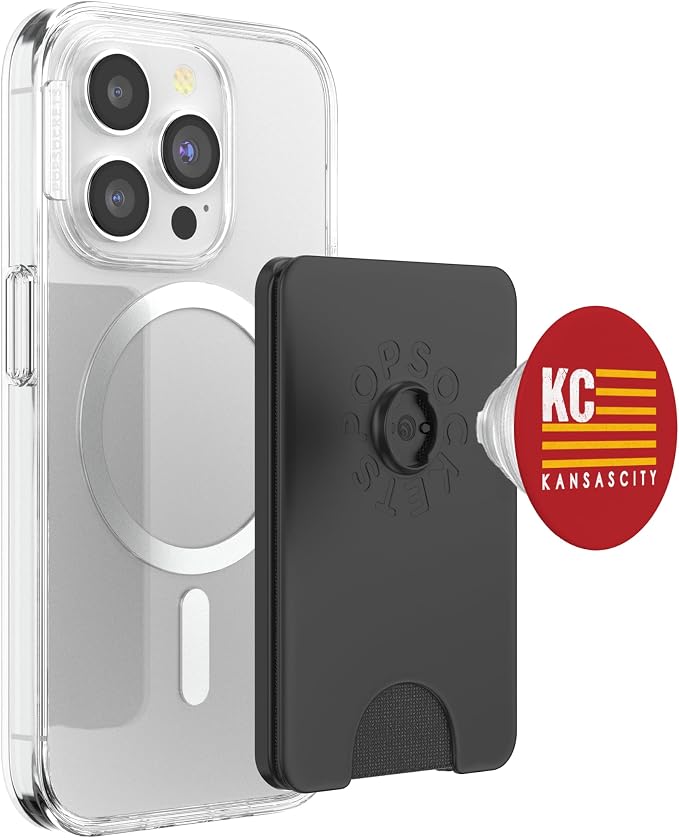 Kansas City Fanatics KC Red &amp Yellow USA Flag PopSocket Phone Grip with Swappable Top for Smartphones with Smooth Hard Plastic Cases