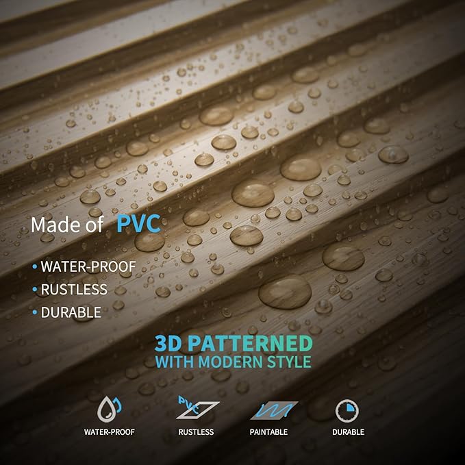 Art3d 12-Pack Slat Design 3D Wall Panels for Interior Wall Decor, 2x4 FT PVC Decorative Drop Ceiling Tiles - Walnut