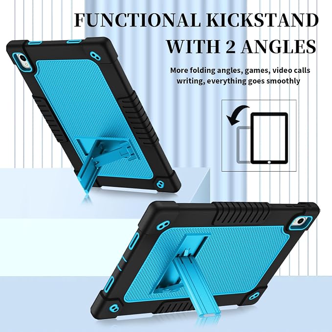 for Onn. 12.1 Tablet Pro 2024 Model Tablet Case with 2 Pcs Screen ProtectorHeavy Duty Shockproof Stand Shoulder Strap Case for Walmart Onn 12.1 2024 Model:100146663 (Black/Blue)