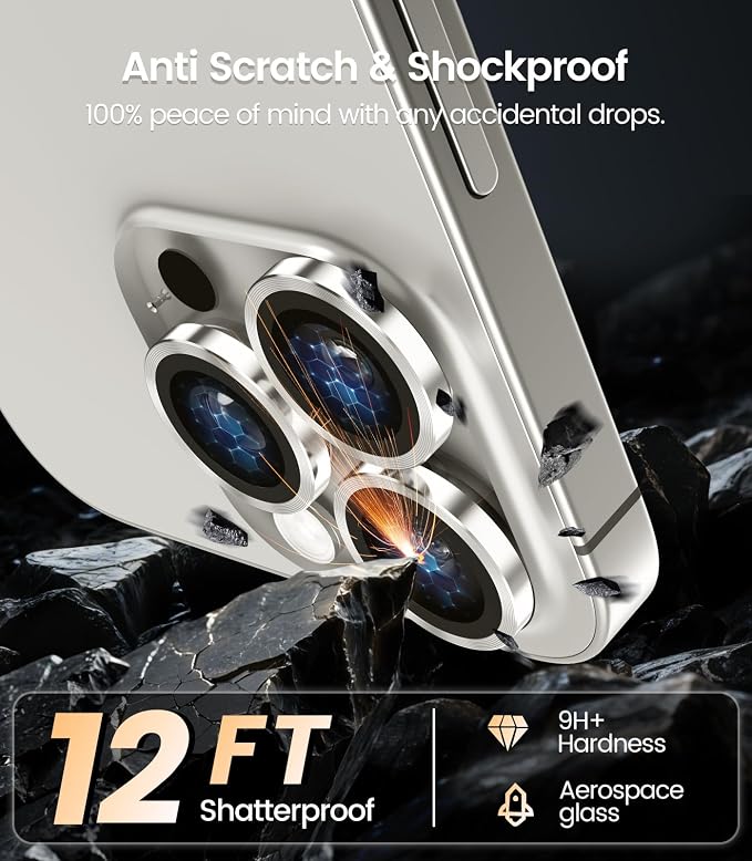 iGluz 2 Pack Anti-Reflection Camera Lens Protector for iPhone 17/16/16 Plus [98% Transmittance][1-Step Installation][Strong Adsorption] 9H Shatterproof Tempered Glass-Black