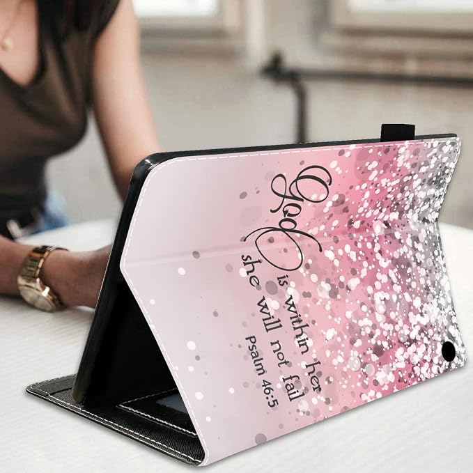 Case for All-New Fire HD 10/Fire HD 10 Plus Tablet 10.1 (11th Gen 2021 Released) - Premium PU Leather Stand Cover with Auto Wake/Sleep - Bible Verse Proverbs 31:25
