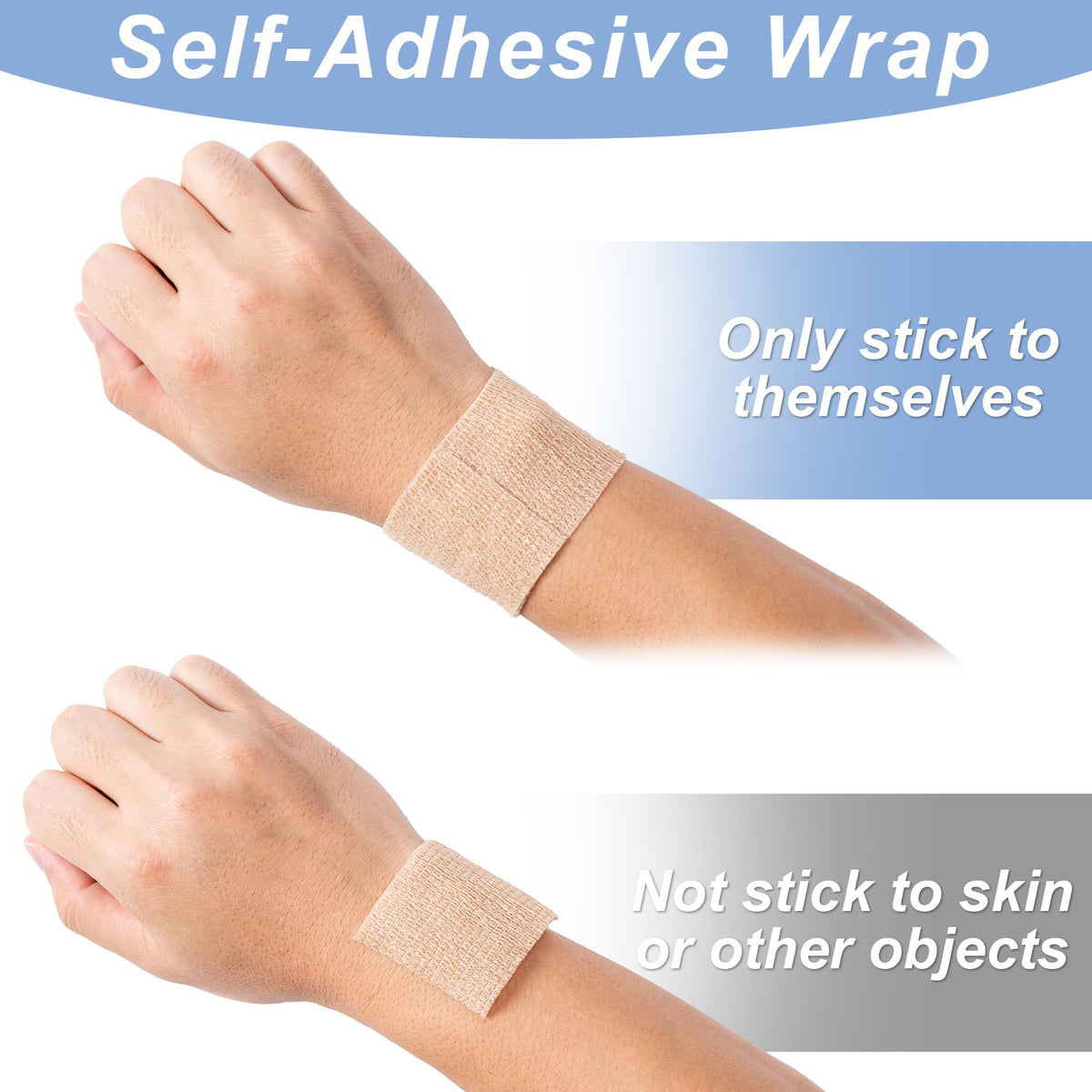 16 Pack Self Adhesive Bandage Wraps, 2" X 5 Yards Elastic Bandage Wrap