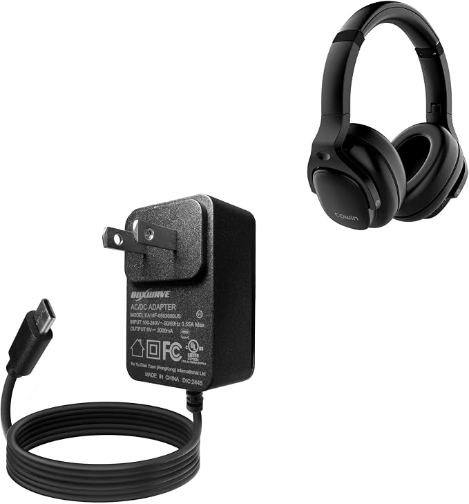 BoxWave Charger Compatible with Cowin E9 - Wall Charger Direct (15W) Rapid Charge Your Device with Built-in 3ft Cable
