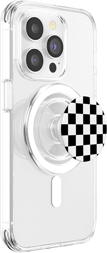 Checkered Black and White Checkerboard Pattern Style PopSockets PopGrip: Swappable Grip for Phones &amp Tablets PopSockets Adhesive PopGrip