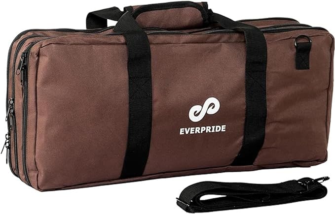 EVERPRIDE Chef Knife Bag Holds 20 Knives PLUS Large Zippered Compartment for Kitchen Tools – Durable, Large Knife Bag for Chefs – Professional Grade and makes a great gift!